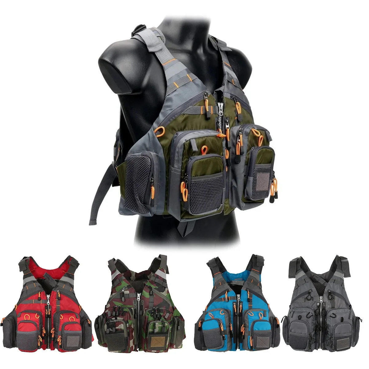 Fishing Jacket Waterproof - Ayarlanabilir balıkçılık yeleği nefes birden cepler