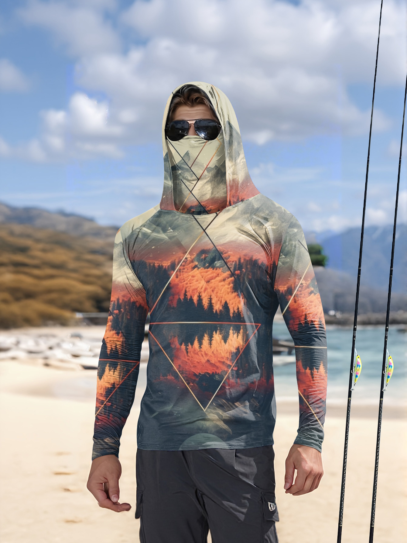 Fishing Hoodie - Açık Hava Erkek Balıkçı Kapüşonlu Üstü,