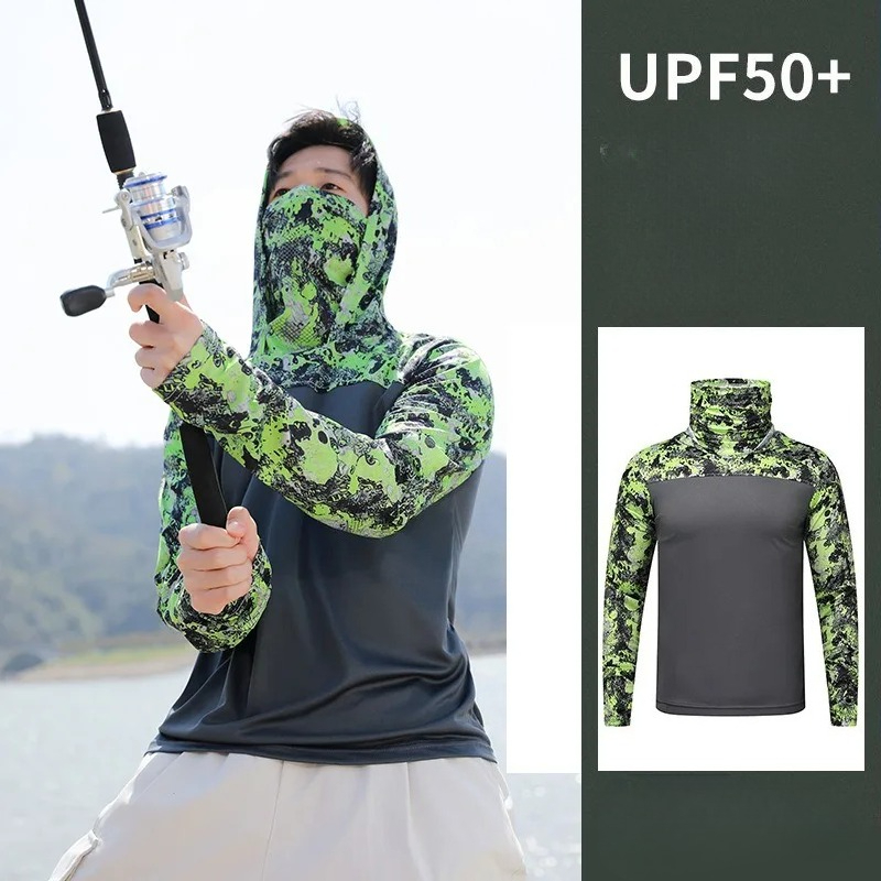 Fishing Mask Sun Protection - Balıkçılık Gömleği Kapüşonlu Erkek Güneş Koruyucu