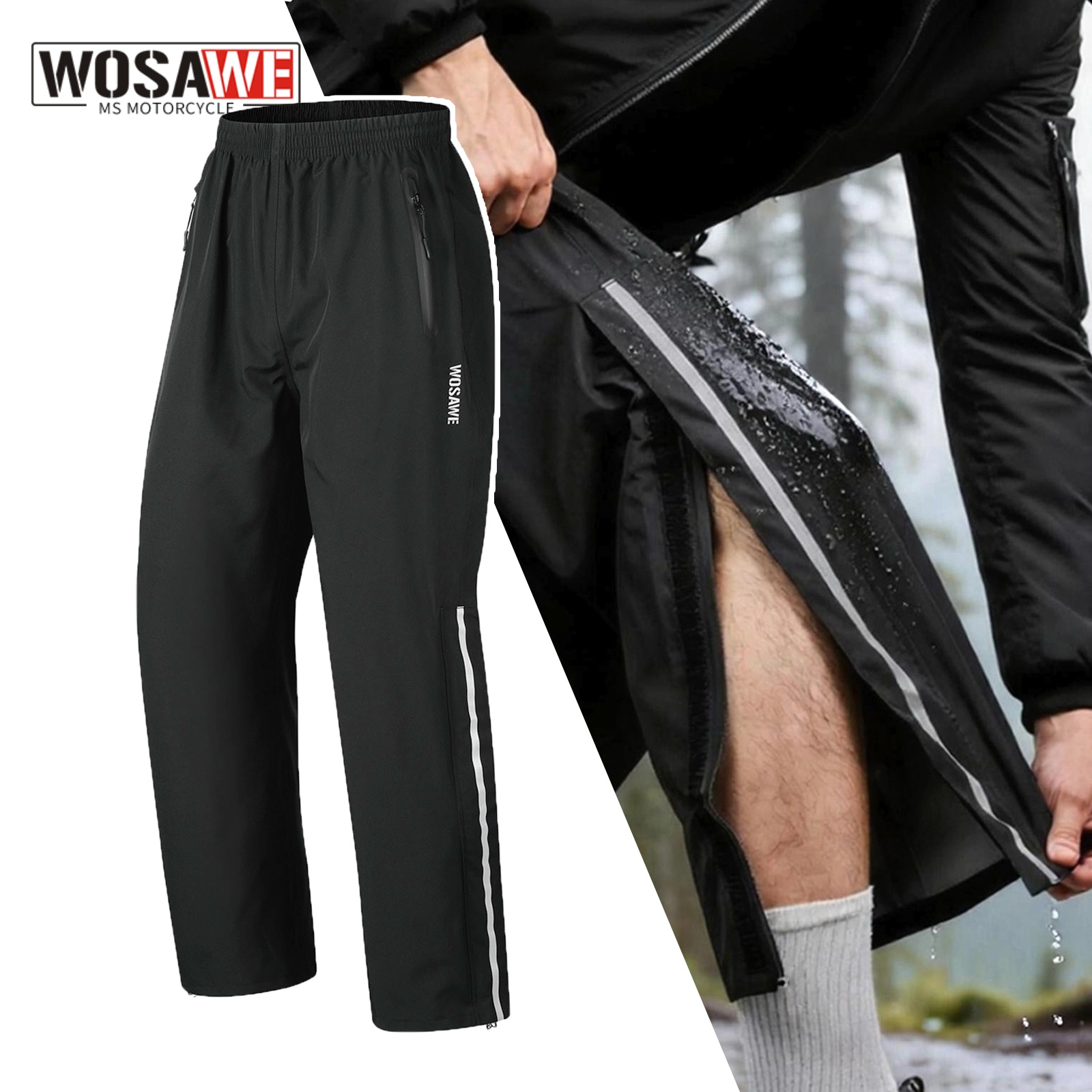 Fishing Pants Waterproof - WOSAWE Yağmur Pantolon Rüzgar Geçirmez Erkek